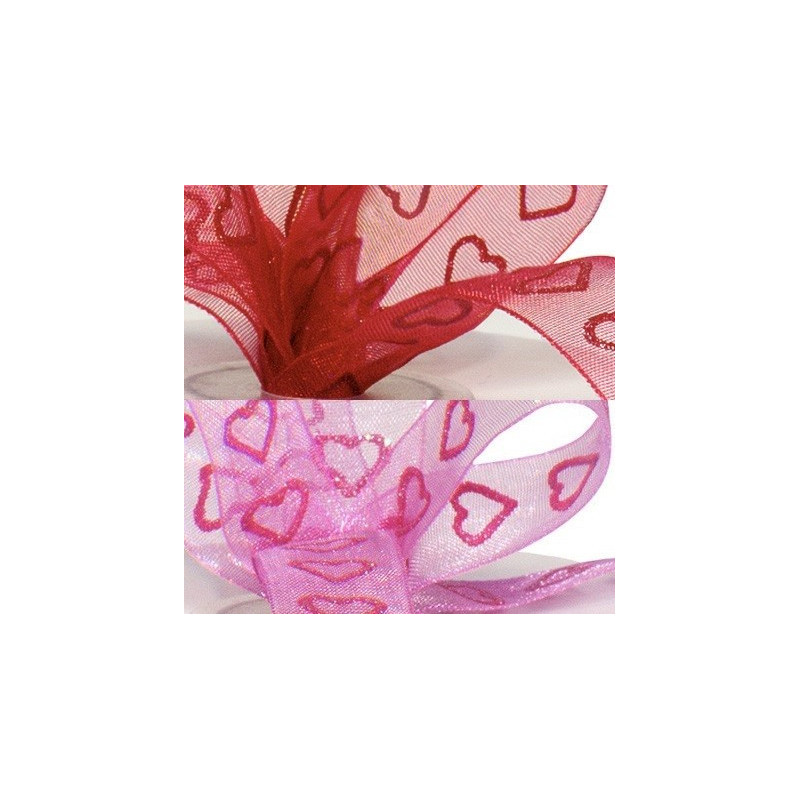 Organza heart ribbon