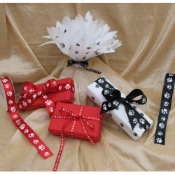 Paw print Satin ribbon