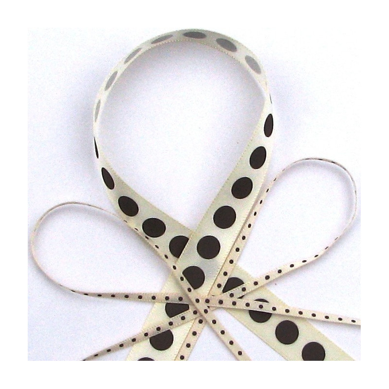 Ivory choc dot ribbon
