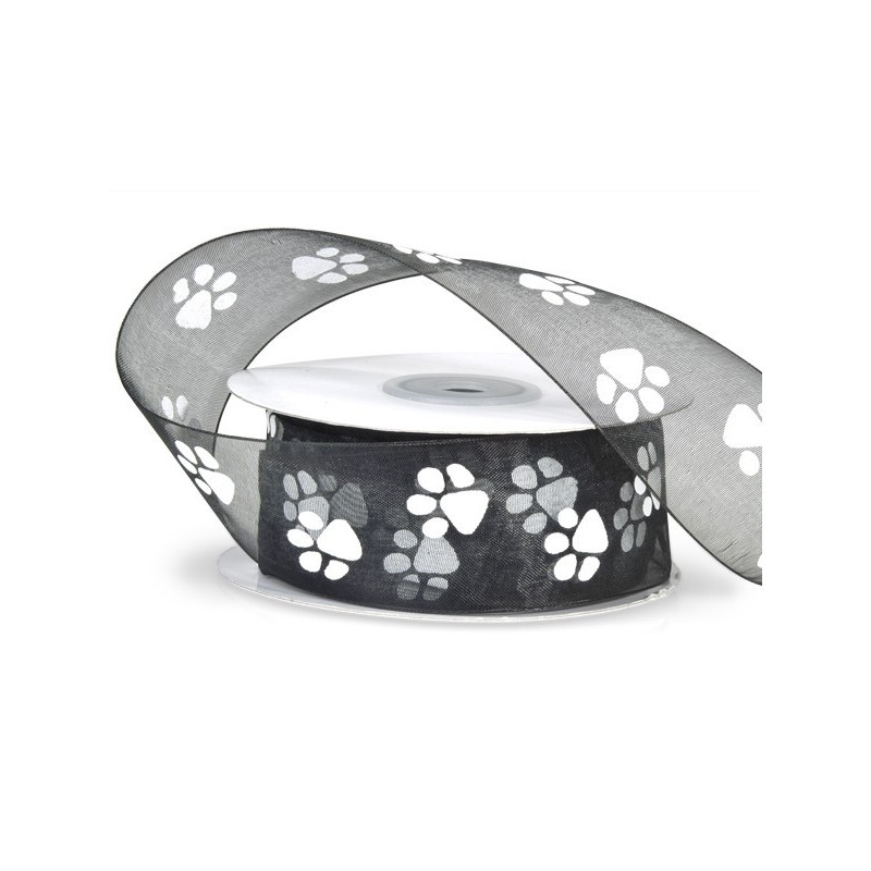 Paw print sheer ribbon