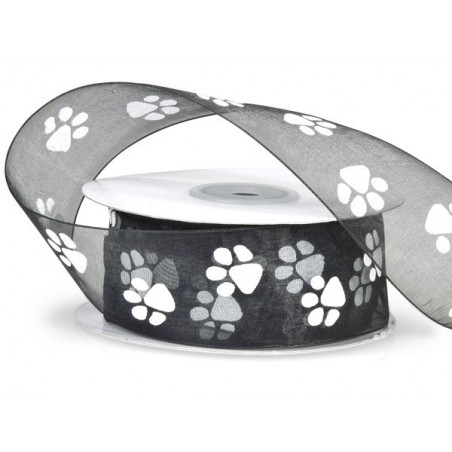 Paw print sheer ribbon
