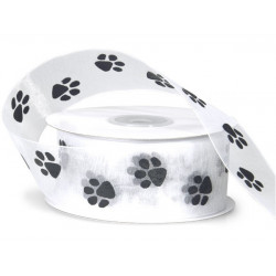Paw print sheer ribbon