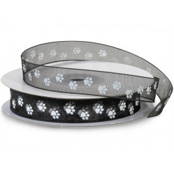 Paw print sheer ribbon