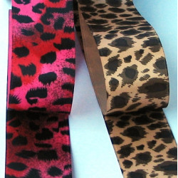Leopard satin ribbon