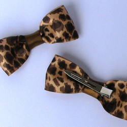 Leopard satin ribbon bow
