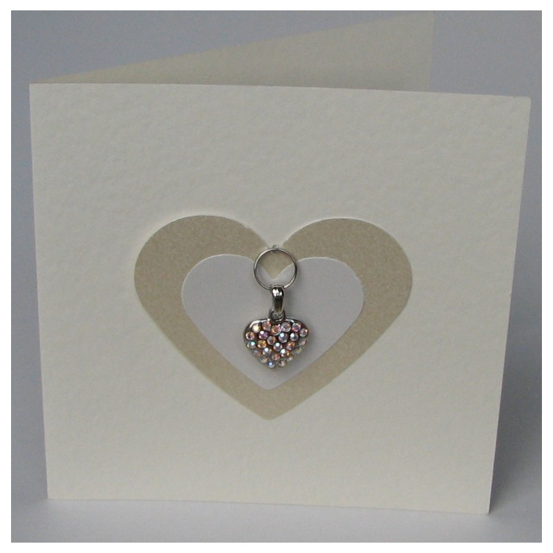 Heart charm card