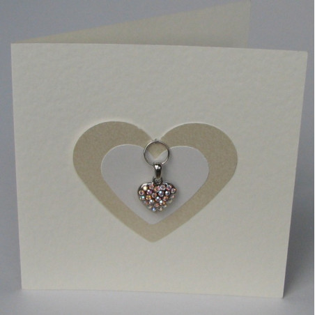 Heart charm card