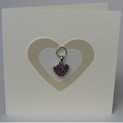 Heart charm card
