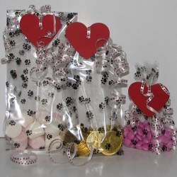 Valentine paw print party bags