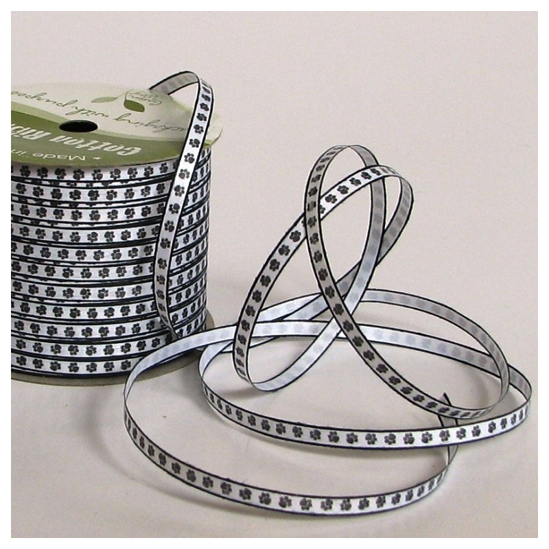 Paw print cotton ribbon