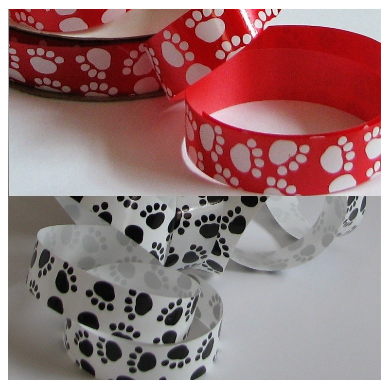 Hight gloss Paw print ribbon