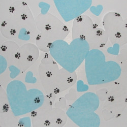 Paw print heart confetti