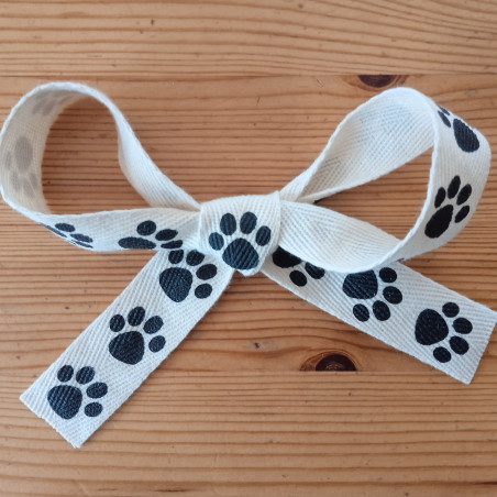 Paw print cotton ribbon