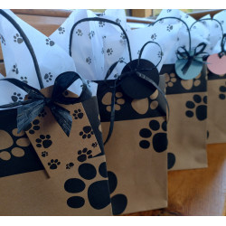 Paw print Kraft party bags